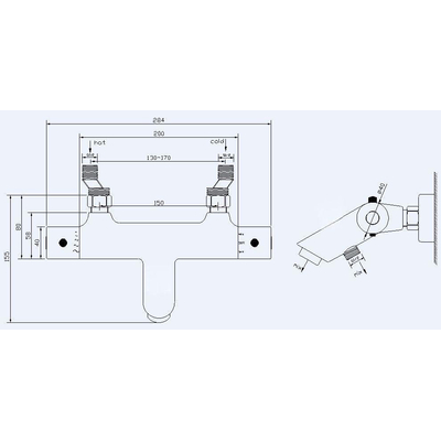 Xellanz Rio thermostatische badmengkraan chroom