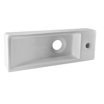 Wiesbaden Trim mini fontein rechts 38 x 14 x 8 cm keramiek glans wit