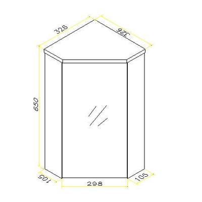 Xellanz Lena hoek fonteinkast met wastafel met 1 kraangat en spiegelkast 50x85x25cm wit