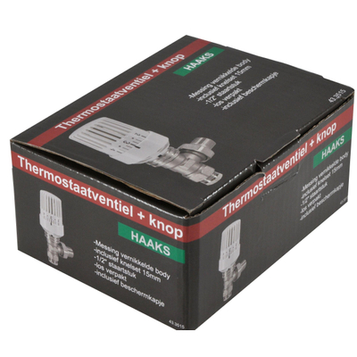 Riko thermostatische radiatorventiel 1/2''x15mm haaks