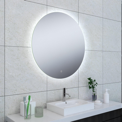 Wiesbaden Soul spiegel rond met LED, dimbaar en spiegelverwarming 80 cm