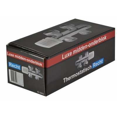 Riko thermostatisch 3/4 onderblok recht chroom