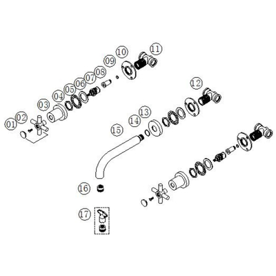 Xellanz Cross inbouw wastafelmengkraan 2 knops chroom