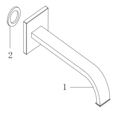 Wiesbaden Uitloop vierkant 20 cm 1/2'' chroom