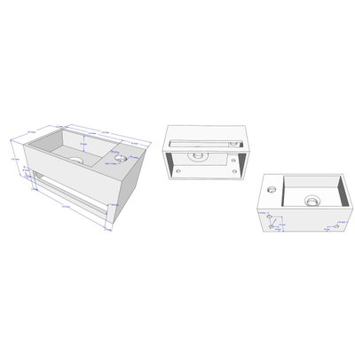 Wiesbaden Julia fontein Solid Surface 35 x 20 x 16 cm mat zwart rechts