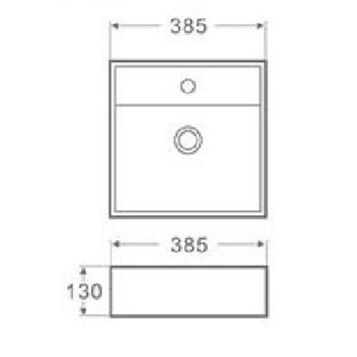 Xellanz Larx wastafel 38.5x38.5x13cm wit