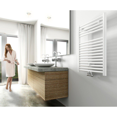 Wiesbaden Elara handdoekradiator 76.6x60cm midden onder aansluiting 445Watt wit