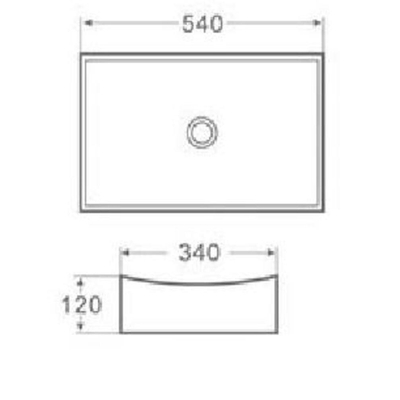 Xellanz Slide opzetwastafel 54x34x12cm wit