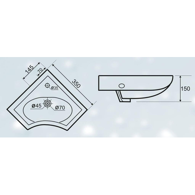 Xellanz Trevi Hoek-fontein 35x35 Wit