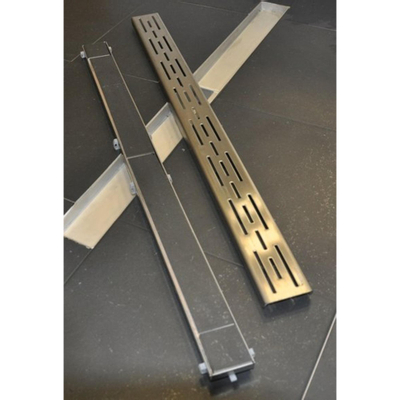 Wiesbaden tegelrooster voor douchegoot 80 x 7 cm RVS - OUTLET UDEN