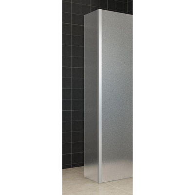 Wiesbaden Zijpaneel 35 x 200 cm met hoekprofiel voor inloopdouche chroom met 10 mm NANO geheel matglas