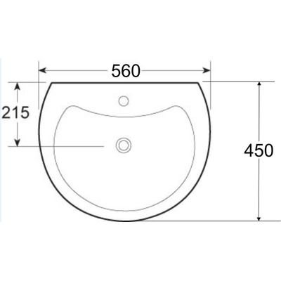 Xellanz Trevi wastafel 56 x 45 cm wit