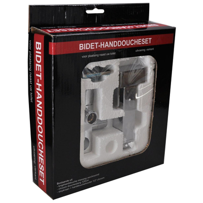 Wiesbaden Caral handdoucheset voor bidet rond chroom OUTLETSTORE