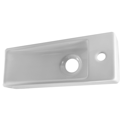 Wiesbaden Trim mini fontein rechts 38 x 14 x 8 cm keramiek glans wit