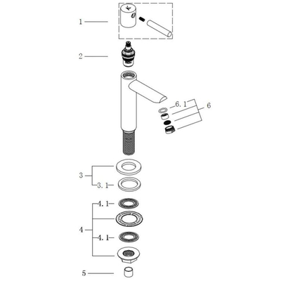 Wiesbaden Amador XL Fonteinkraan hoog 15.5cm Geborsteld Staal