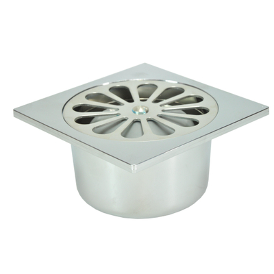 Riko doucheput met onderuitlaat 10 x 10 cm chroom