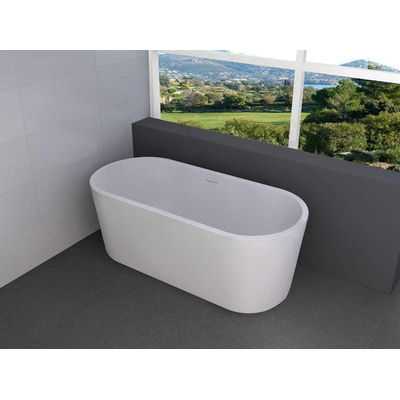 Wiesbaden Libero vrijstaand ligbad 178 x 80 cm acryl mat wit met waste mat wit