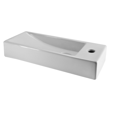 Wiesbaden Trim mini fontein rechts 38 x 14 x 8 cm keramiek glans wit