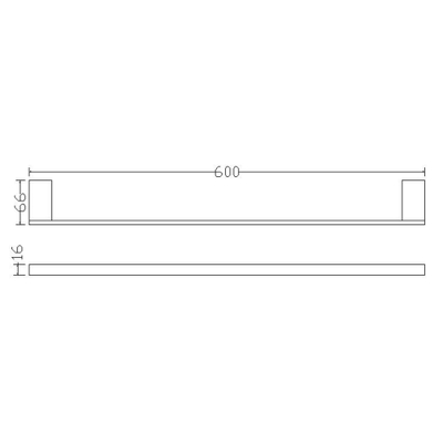 Wiesbaden Eris handdoekrek enkel 60cm chroom