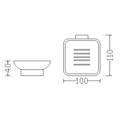 Wiesbaden Eris zeephouder met glas chroom SHOWROOMMODEL