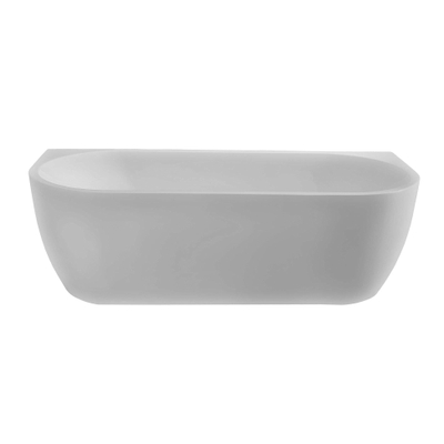 Wiesbaden Wall half vrijstaand ligbad 180x80cm inclusief waste acryl mat wit SHOWROOMMODEL gebruiker sporen