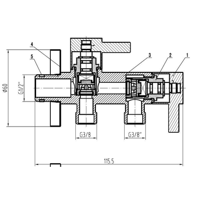 Xellanz Minimal dubbele hoekstopkraan 1/2"x3/8"x3/8"chroom