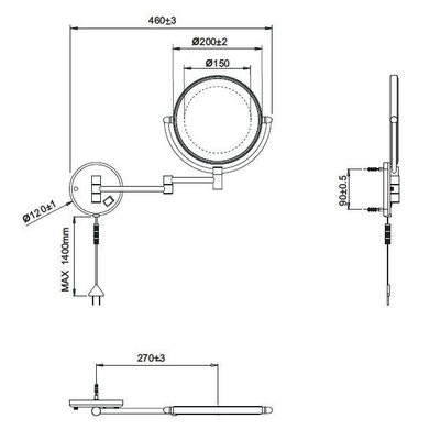 Wiesbaden Home wand scheerspiegel met led verlichting OUTLET