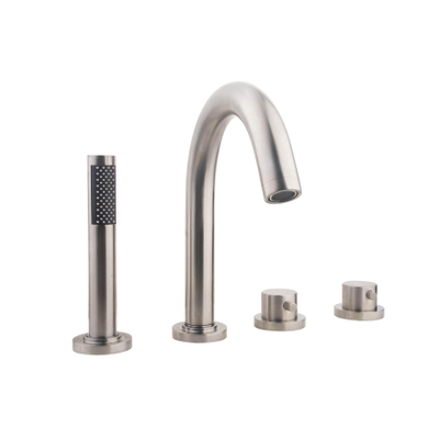 Wiesbaden Caral 4-gats badrandthermostaat afbouwset geborsteld staal