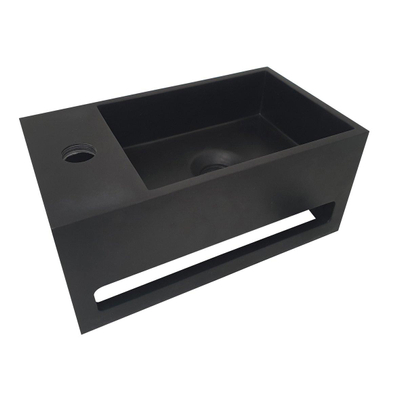 Wiesbaden Julia fontein links Solid surface 35 x 20 x 16 cm mat zwart