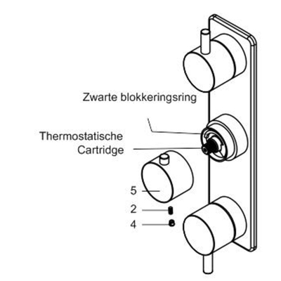 Xellanz Caral 2 functies inbouwdouchethermostaat rond chroom