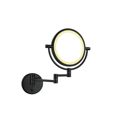 Wiesbaden Wandscheerspiegel LED mat zwart