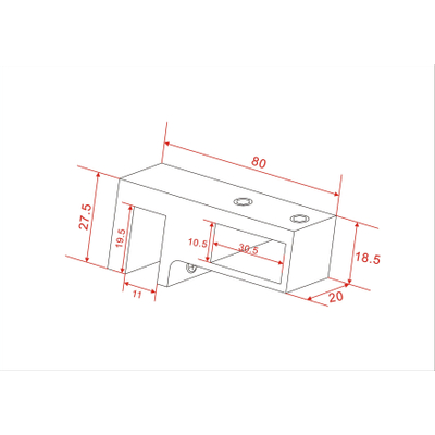 Wiesbaden glaskoppeling zijkant stabilisatiestang chroom