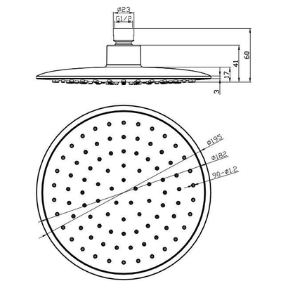 Wiesbaden Caral hoofddouche rond 200mm chroom