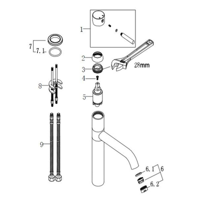 Wiesbaden Cadans keukenmengkraan geborsteld staal SHOWROOMMODEL
