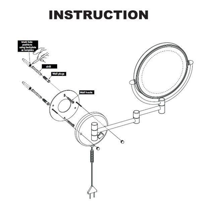 Wiesbaden Wandscheerspiegel LED chroom