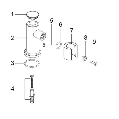 Wiesbaden Wandhanddouchehouder kantelbaar geborsteld staal