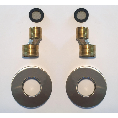 Xellanz Rio set S-kopp.+ rozet 1/2''x3/4'' geborsteld staal