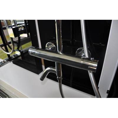 Xellanz Caral eco thermostatische badmengkraan met regendoucheset opbouw chroom