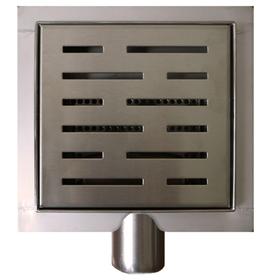 Wiesbaden 3e generatie doucheput met flens en zijuitlaat 15 x 15 cm RVS