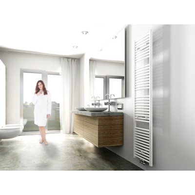 Wiesbaden Elara sierradiator wit 181.7x45cm midden onder aansluiting