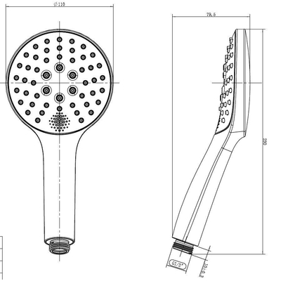 Wiesbaden Smart handdouche ABS 3-standen chroom