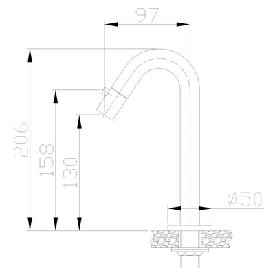 Wiesbaden Metro fonteinkraan 1/2" mat zwart