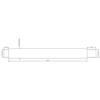 Wiesbaden Hydro Luxe douche arm vierkant plafondbevestiging 20cm chroom