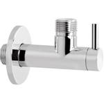 Hotbath Pal hoekstopkraan rond met filter 1/2" messing geborsteld SW74438