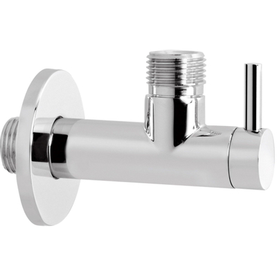 Hotbath Pal hoekstopkraan rond met filter 1/2" messing geborsteld