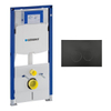 Geberit Duofix Element - UP 320 - QeramiQ push bedieningsplaat - wand 112cm - ronde knoppen - kunststof zwart mat SW976105