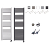 Sanicare Elektrische Design Radiator - 172 x 45 cm - 920 Watt - thermostaat zwart linksonder - inox look SW890916