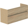 Thebalux Type Wastafelonderkast - 120x60x45cm - 2 lades - extra hoog - houten greeplijst - tbv wastafel Slimline Soft en Glacier - uitsparing - sequoia SW765878