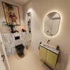 MONDIAZ TURE-DLUX 60cm toiletmeubel Oro. EDEN wastafel Glace positie links. Zonder kraangat. SW1103428
