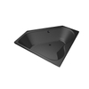Xenz Cyprus hoekbad - 145x145cm - met overloop - zonder afvoer - Hoekopstelling links of rechts - Acryl Ebony mat SW103542